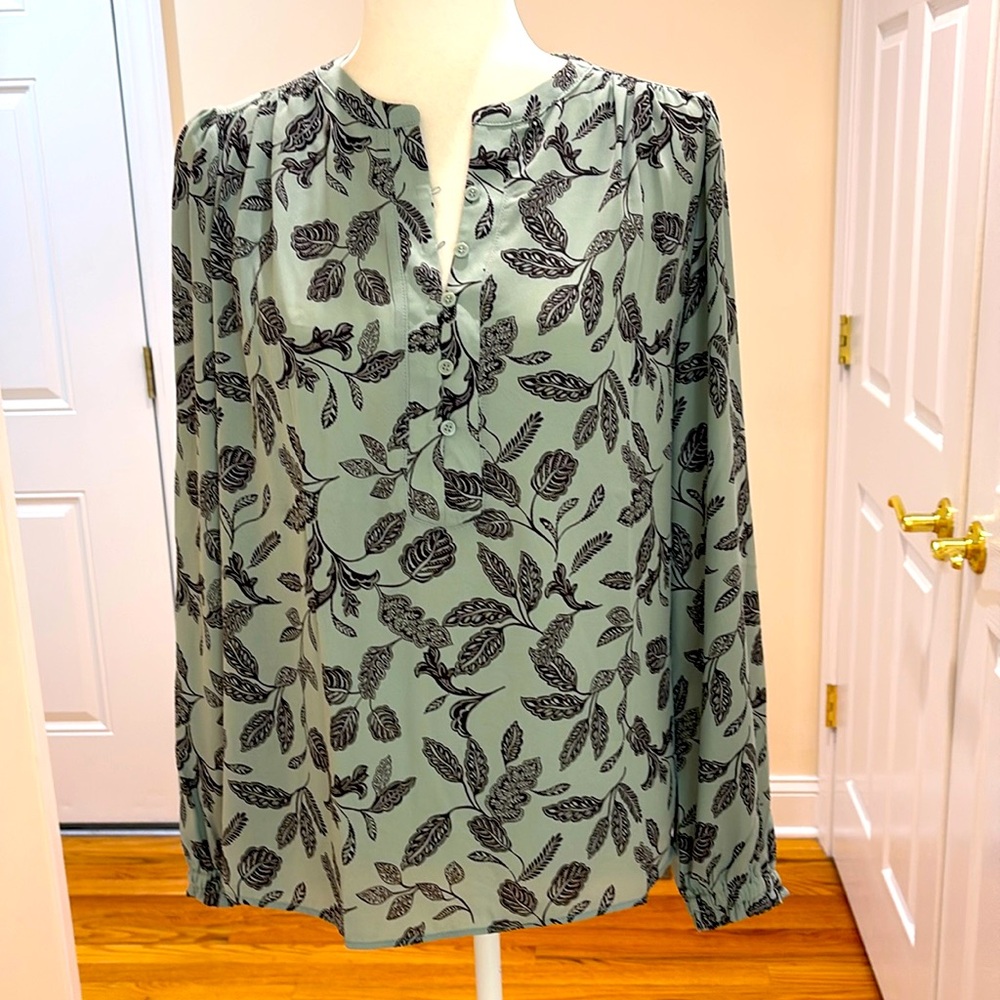 LOFT Outlet Mixed Media Blouse